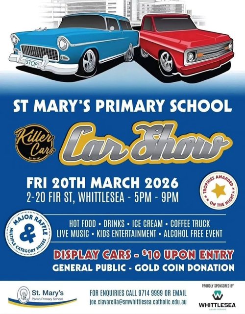 St Mary's Primary School Car Show — Muscle/Classic car meet in Melbourne, VIC on Friday 20 March 2026