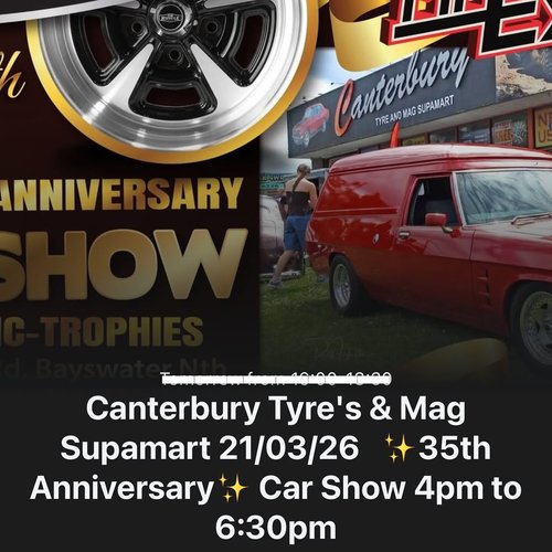35th Anniversary Car Show — Muscle/Classic car meet in Melbourne, VIC on Saturday 21 March 2026