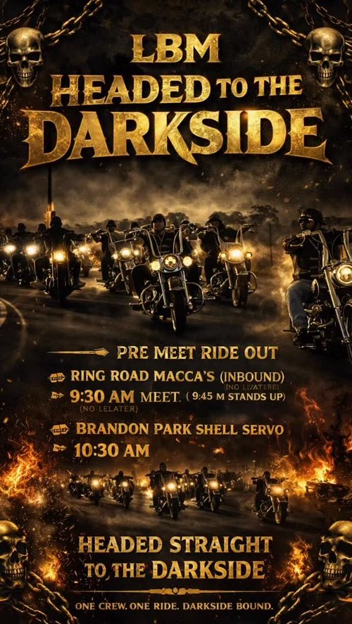 LBM Headed to the Darkside - Pre Meet Ride Out — car meet in Melbourne, VIC on Saturday 21 March 2026