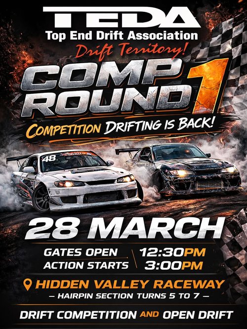 Comp Round 1 — JDM track day in Darwin, NT on Saturday 28 March 2026