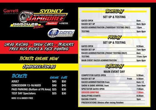 Sydney Jamboree — JDM/Muscle spectator event in Sydney, NSW on Saturday 28 March 2026