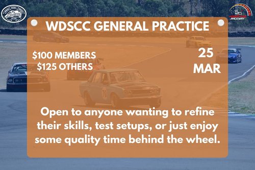 WDSCC General Practice — Muscle track day in Toowoomba, QLD on Wednesday 25 March 2026
