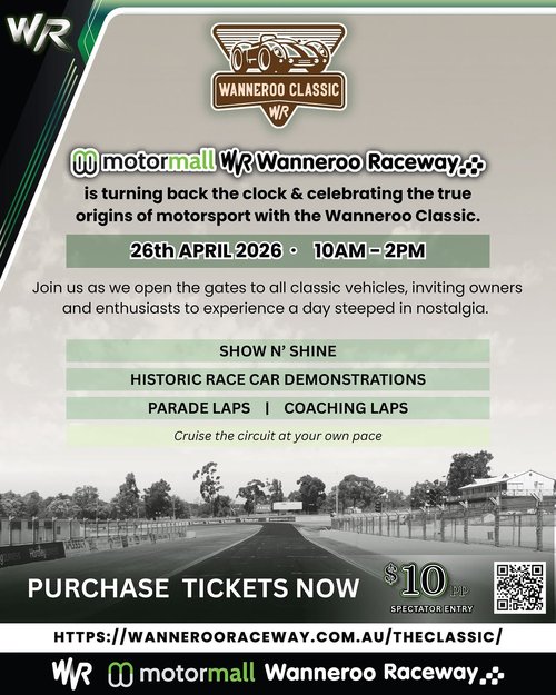 Wanneroo Classic — Classic/Muscle track day in Perth, WA on Sunday 26 April 2026