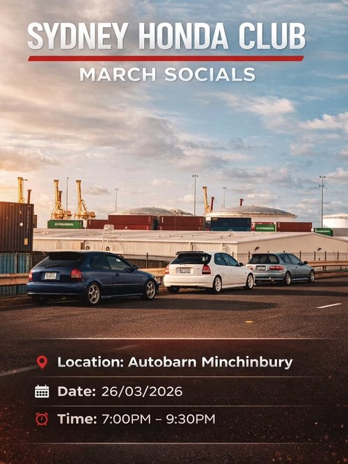 March Socials — JDM car meet in Sydney, NSW on Thursday 26 March 2026