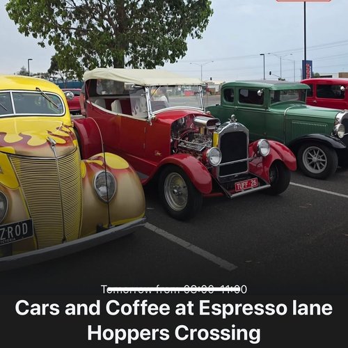 Cars and Coffee at Espresso lane Hoppers Crossing — Muscle/Classic car meet in Geelong, VIC on Sunday 29 March 2026