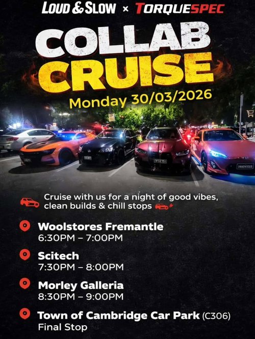 Collab Cruise — Muscle car meet in Perth, WA on Monday 30 March 2026