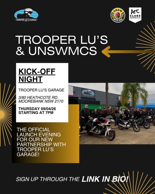 Trooper Lu's & UNSWMCS Kick-Off Night — car meet in Sydney, NSW on Thursday 9 April 2026