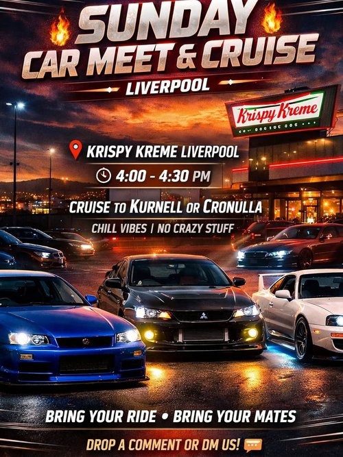Sunday Car Meet & Cruise — Stance/JDM car meet in Sydney, NSW on Sunday 5 April 2026