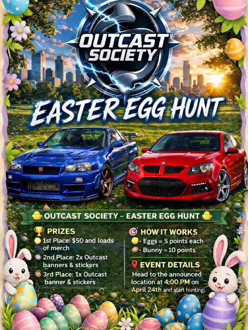 Easter Egg Hunt — JDM/Muscle car meet in Adelaide, SA on Friday 24 April 2026