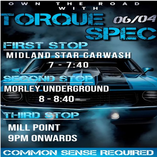 Torque Spec Cruise — Muscle car meet in Perth, WA on Monday 6 April 2026
