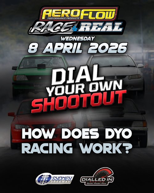 Aeroflow Race 4 Real: Dial Your Own Shootout — Muscle track day in Sydney, NSW on Wednesday 8 April 2026