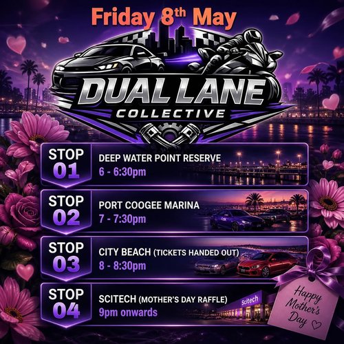 Mother’s Day Cruise & Raffle — car meet in Perth, WA on Friday 8 May 2026