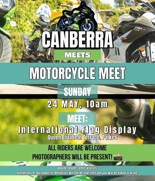 Canberra Meets Motorcycle Meet — car meet in Canberra, NSW on Sunday 24 May 2026