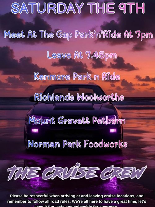 Southside Cruise — JDM car meet in Brisbane, QLD on Saturday 9 May 2026