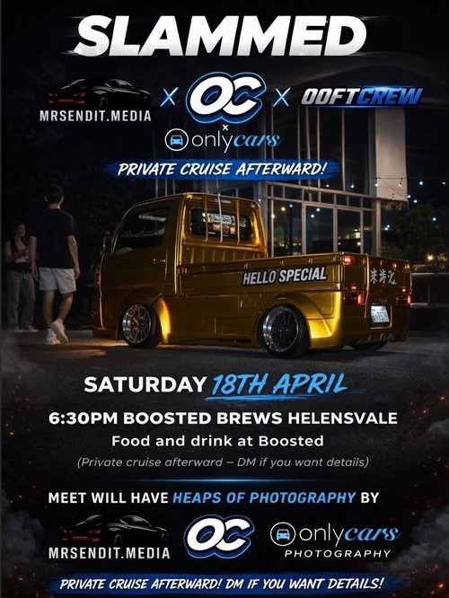 SLAMMED — Stance/JDM car meet in Brisbane, QLD on Saturday 18 April 2026