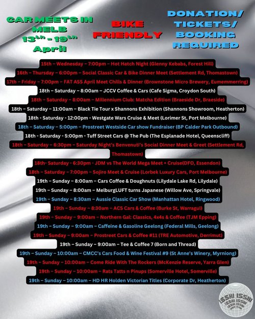 Hot Hatch Night — JDM/Euro car meet in Melbourne, VIC on Wednesday 15 April 2026