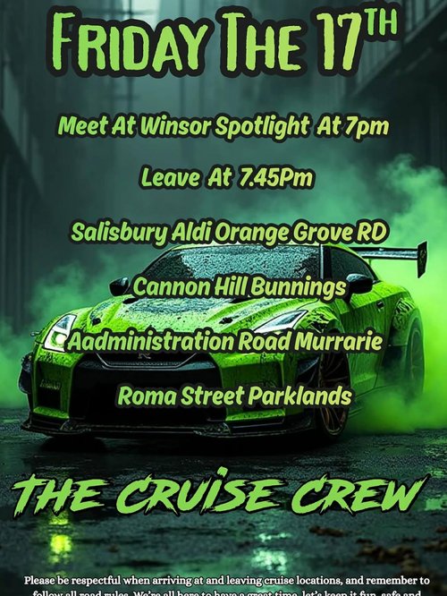 Friday The 17th Cruise — JDM car meet in Brisbane, QLD on Friday 17 April 2026