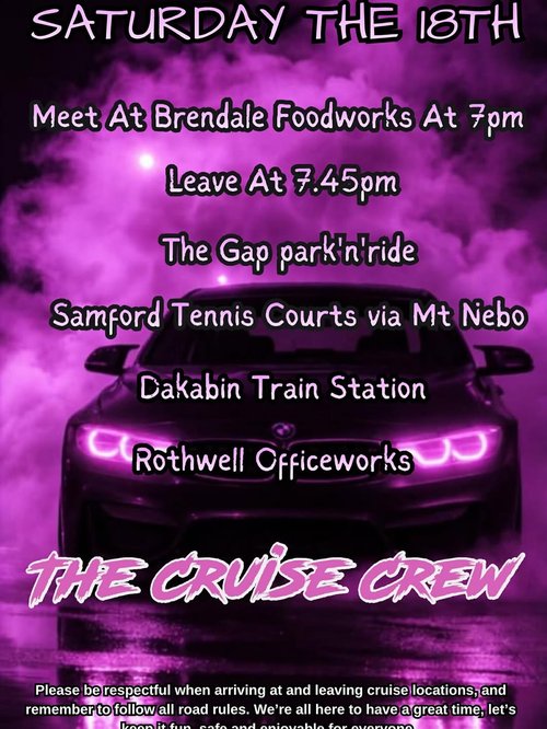 Saturday The 18th Cruise — JDM car meet in Brisbane, QLD on Saturday 18 April 2026