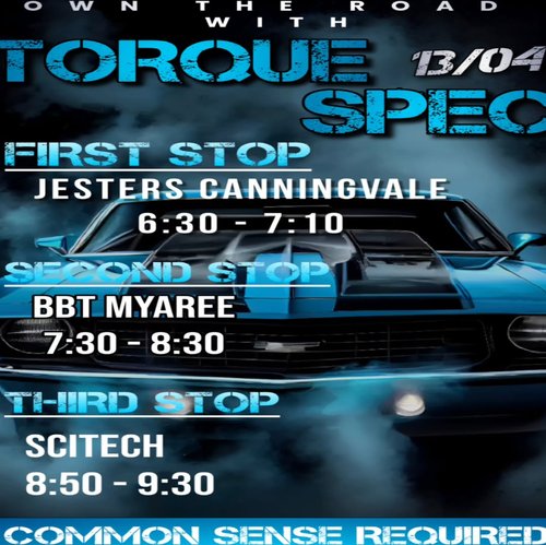 Torque Spec Cruise — Muscle car meet in Perth, WA on Monday 13 April 2026