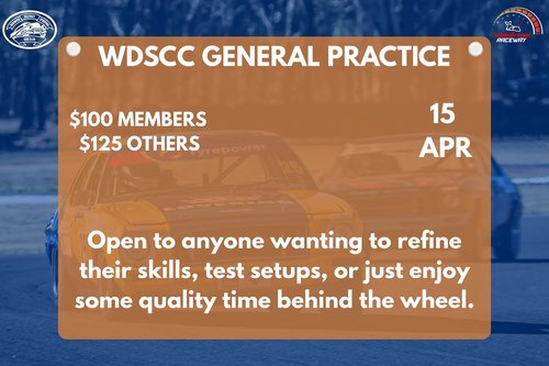 WDSCC General Practice — Muscle/Classic track day in Toowoomba, QLD on Wednesday 15 April 2026