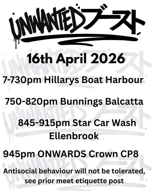 Northish Run — JDM car meet in Perth, WA on Thursday 16 April 2026