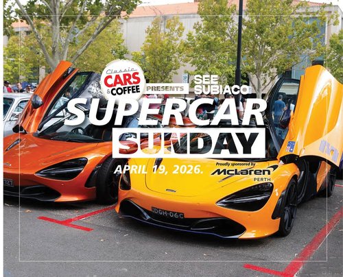 Supercar Sunday — Exotic/Classic car meet in Perth, WA on Sunday 19 April 2026