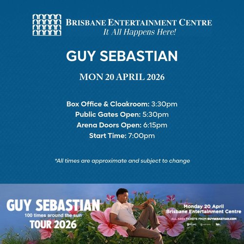 Guy Sebastian 100 times around the sun tour — JDM spectator event in Brisbane, QLD on Monday 20 April 2026