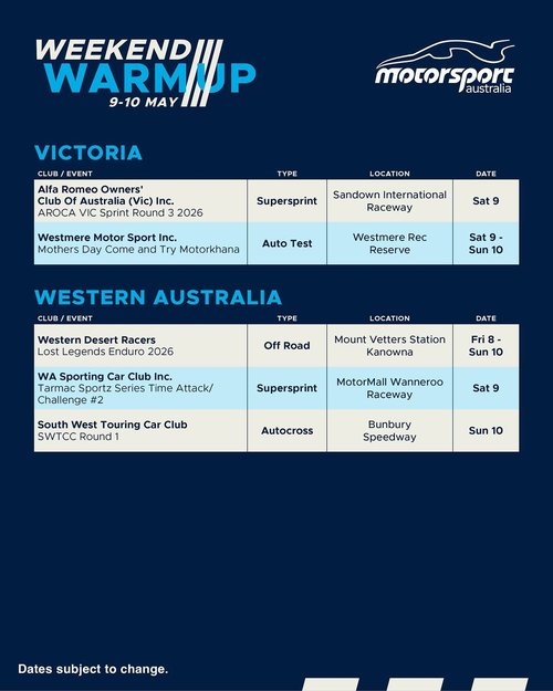 Lost Legends Enduro 2026 — 4x4 track day in Perth, WA on Friday 8 May 2026