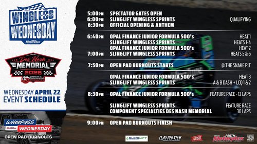 Wingless Wednesday: Des Nash Memorial — Muscle spectator event in Perth, WA on Wednesday 22 April 2026