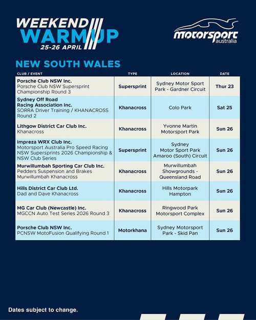 Porsche Club NSW Supersprint Championship Round 3 — Euro track day in Sydney, NSW on Thursday 23 April 2026