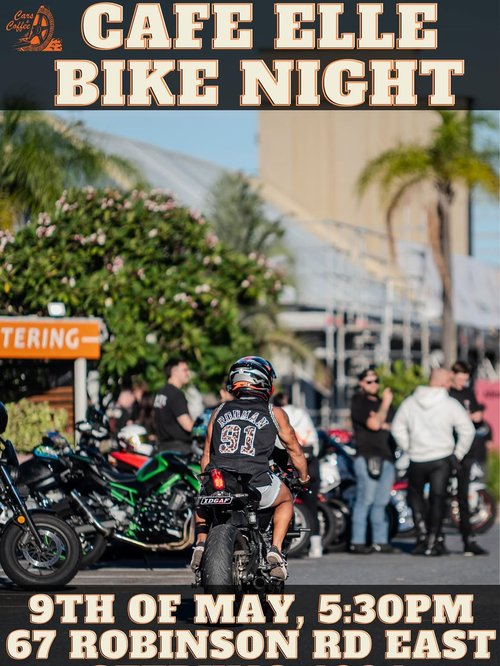 Cafe Elle Bike Night — car meet in Brisbane, QLD on Saturday 9 May 2026