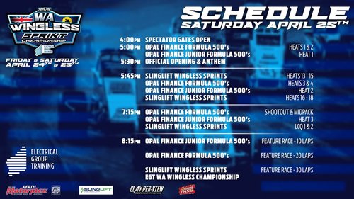 WA Wingless Sprint Championship — Muscle spectator event in Perth, WA on Saturday 25 April 2026