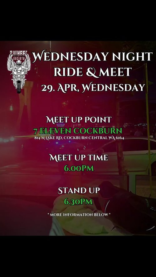 Wednesday Night Ride & Meet — car meet in Perth, WA on Wednesday 29 April 2026
