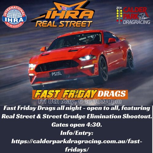 Fast Friday Drags — Muscle track day in Melbourne, VIC on Friday 8 May 2026