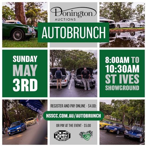 Donington Auctions AutoBrunch — Classic/JDM car meet in Sydney, NSW on Sunday 3 May 2026