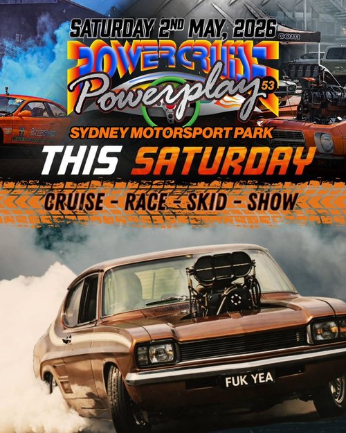 Powercruise Powerplay 53 — Muscle spectator event in Sydney, NSW on Saturday 2 May 2026