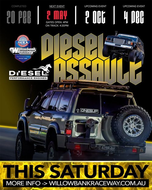 Diesel Assault Round 2 — 4x4/Stance track day in Brisbane, QLD on Saturday 2 May 2026