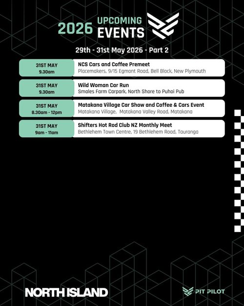 Matakana Village Car Show and Coffee & Cars Event — car meet in International on Sunday 31 May 2026