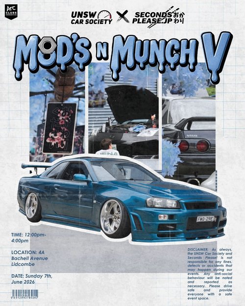 Mods N Munch V — JDM car meet in Sydney, NSW on Sunday 7 June 2026