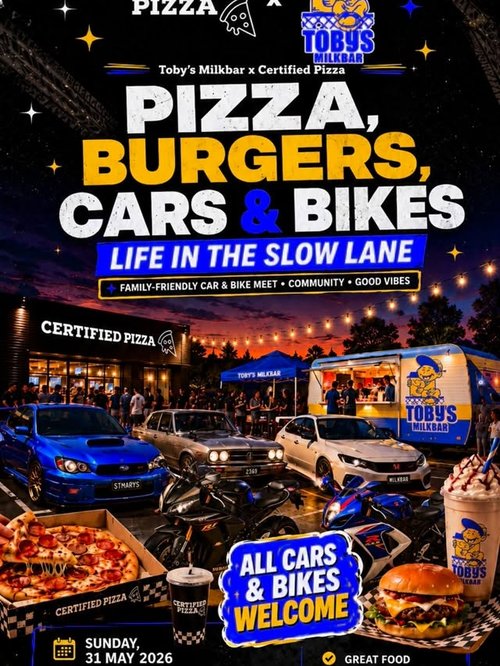Pizza, Burgers, Cars & Bikes — JDM/Stance car meet in Sydney, NSW on Sunday 31 May 2026