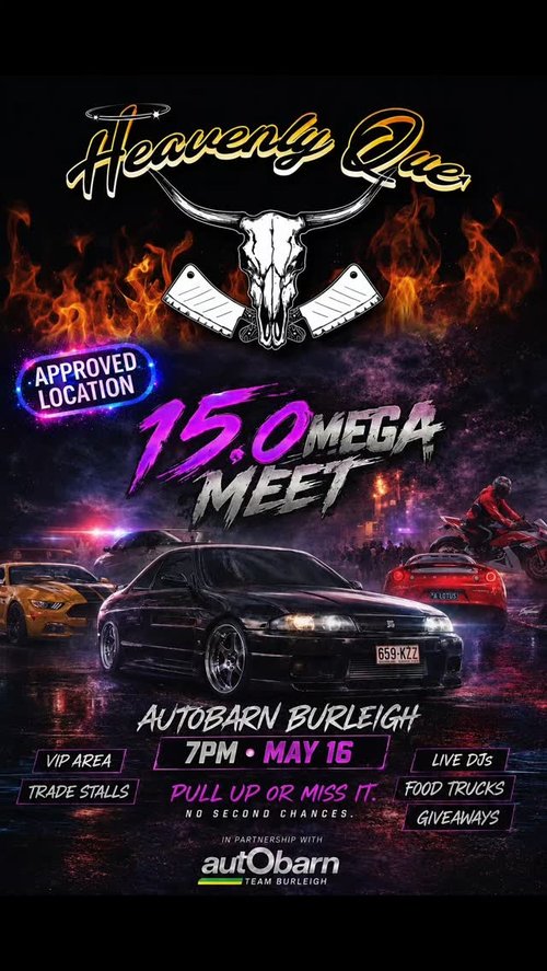 15.0 Omega Meet — JDM/Muscle car meet in Gold Coast, QLD on Saturday 16 May 2026
