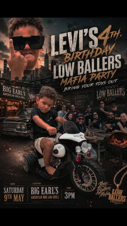 Levi's 4th Birthday Low Ballers Mafia Party — Stance/Classic car meet in Adelaide, SA on Saturday 9 May 2026