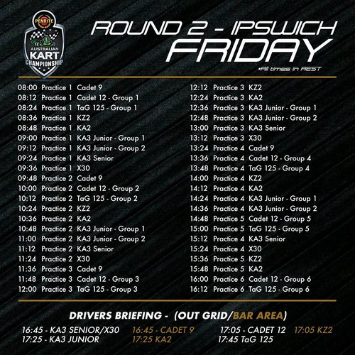 Australian Kart Championship Round 2 — spectator event in Brisbane, QLD on Friday 15 May 2026