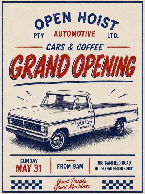 Open Hoist Grand Opening Cars & Coffee - VIC