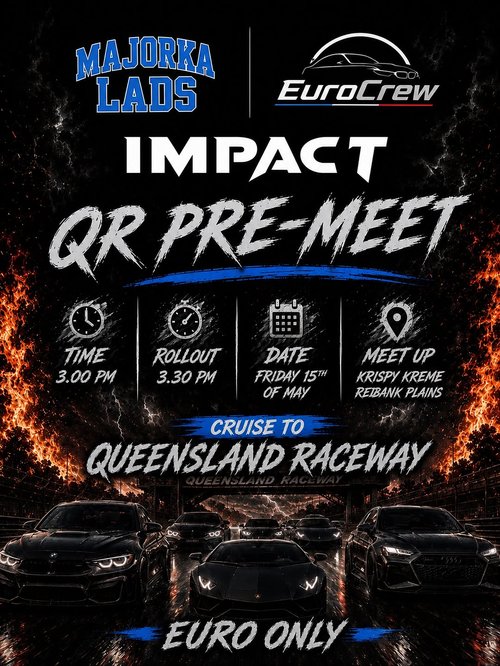QR Pre-Meet — Euro/Exotic car meet in Brisbane, QLD on Friday 15 May 2026