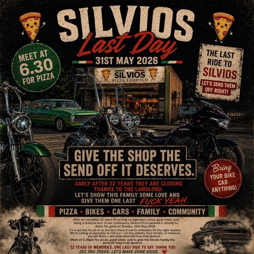 Silvios Last Day Send Off — Classic/Muscle car meet in Geelong, VIC on Sunday 31 May 2026