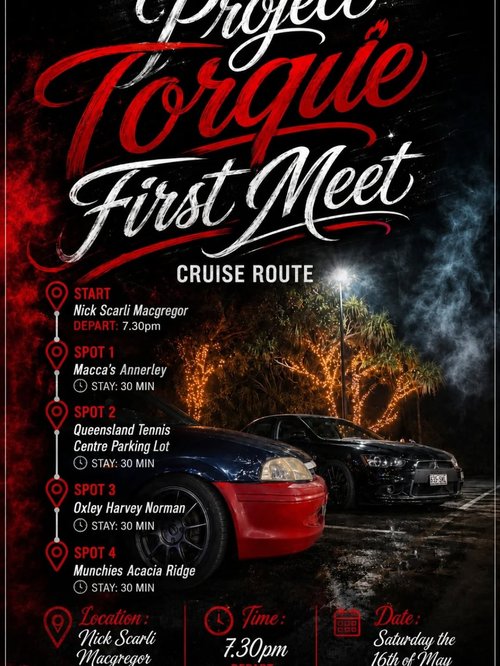 Project Torque First Meet — JDM car meet in Brisbane, QLD on Saturday 16 May 2026