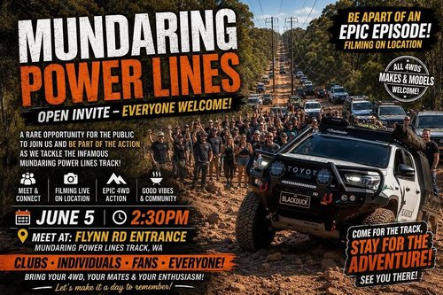 Mundaring Power Lines — 4x4 car meet in Perth, WA on Friday 5 June 2026