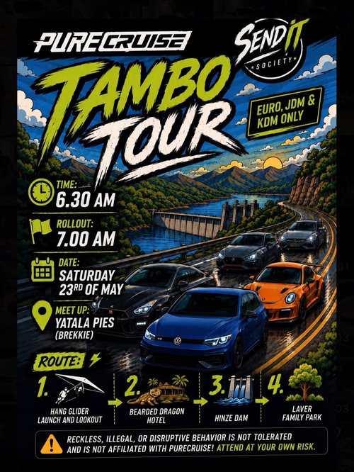 Tambo Tour — Euro/JDM car meet in Brisbane, QLD on Saturday 23 May 2026
