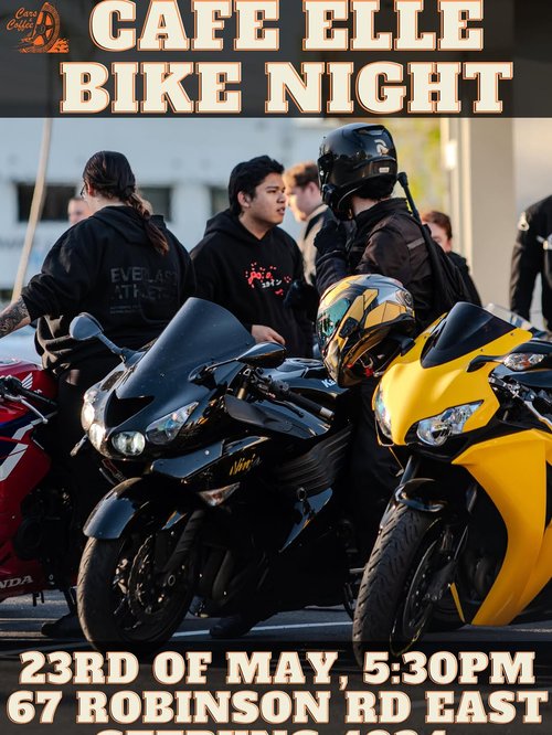 Cafe Elle Bike Night — car meet in Brisbane, QLD on Saturday 23 May 2026